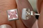 Heliophilia Silver Pendientes de Plata de Ley 925 con Circón Rosa